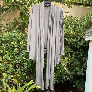 Tommy Bahama Womens Gray Long Sleeve Drape Open Wrap Cardigan Sweater Small EUC